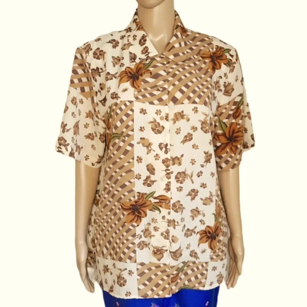 Voir collection multi pattern polyester button down shirt. - Picture 2 of 12